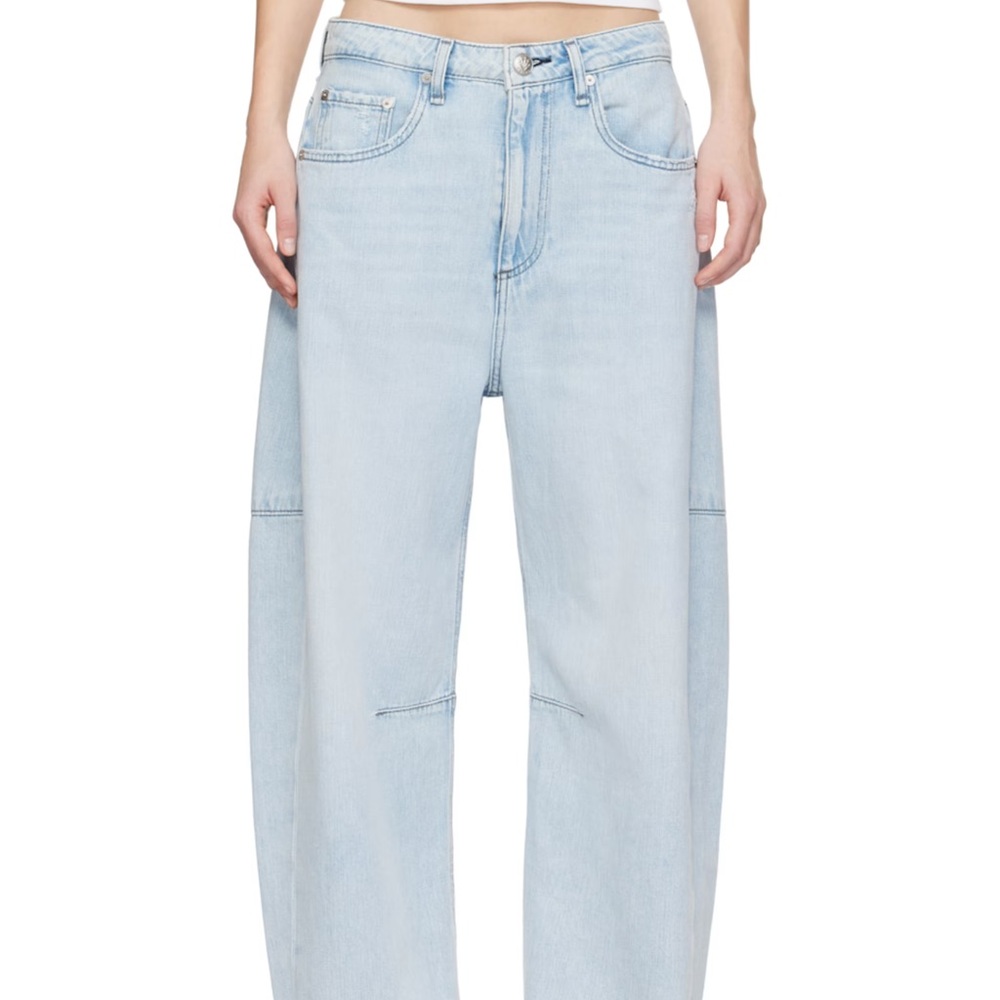 Rag & Bone Charlie High Rise Barrel Jeans Light Blue Size 26 New Without Tags